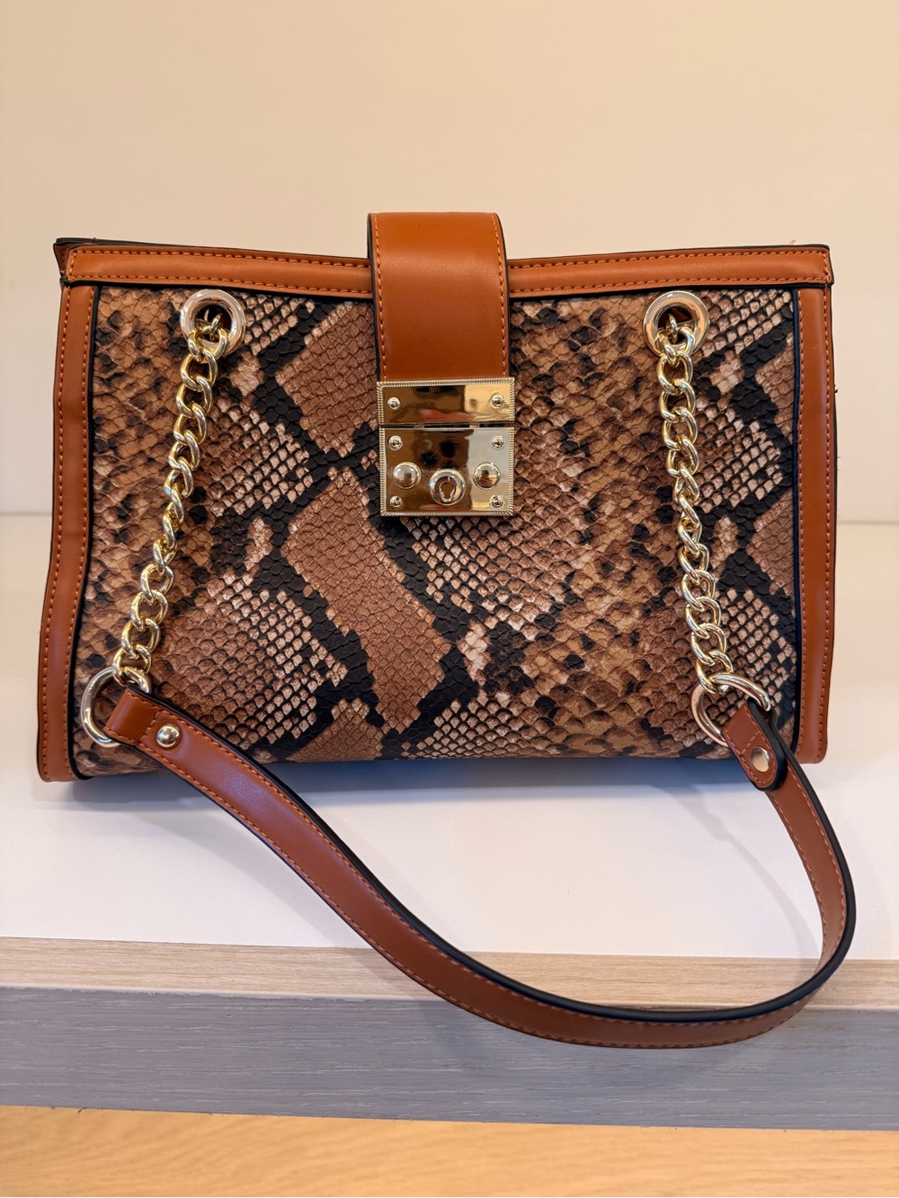 Snake Pattern Medium Handbag